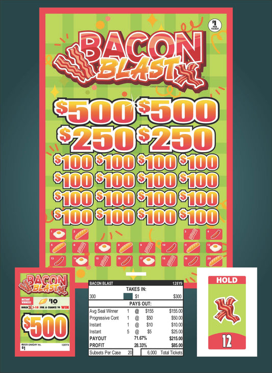 Bacon Blast 300ct Subset Bonus Board Pull Tabs