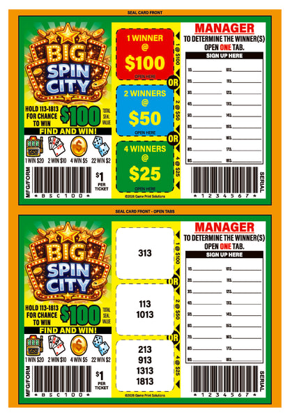 Big Spin City 329ct Seal Game Pull Tabs