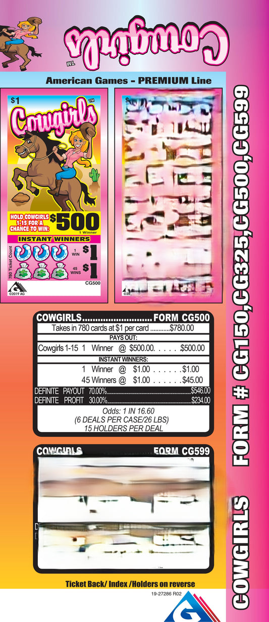 Cowgirls 780ct Seal Game Pull Tabs