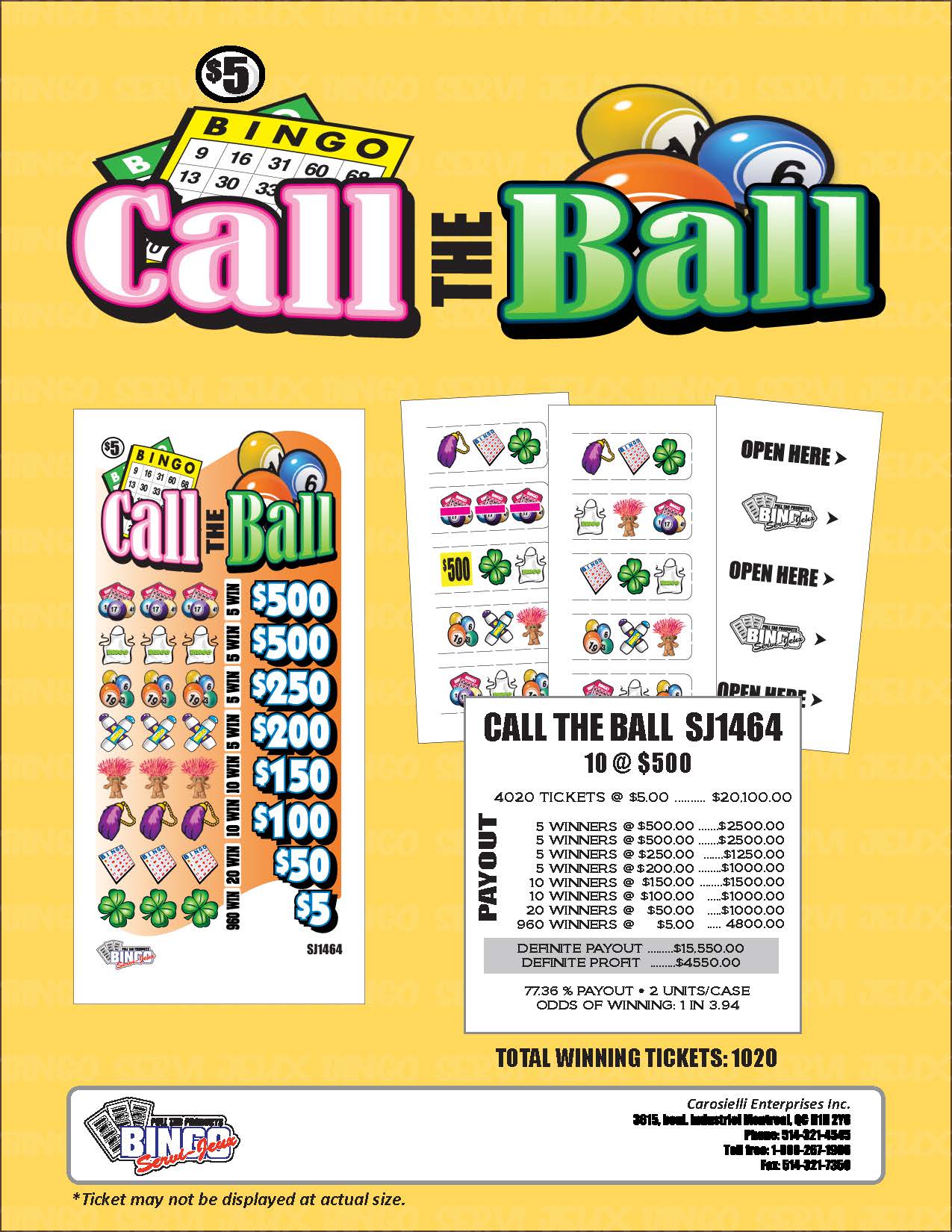 call the ball pull tabs