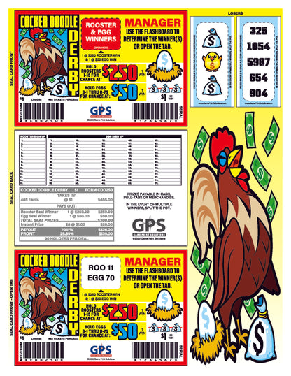 Cocker Doodle Derby 465ct Seal Game Pull Tabs
