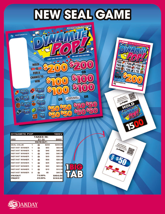 Dynamic Pop 660ct Seal Game Pull Tabs