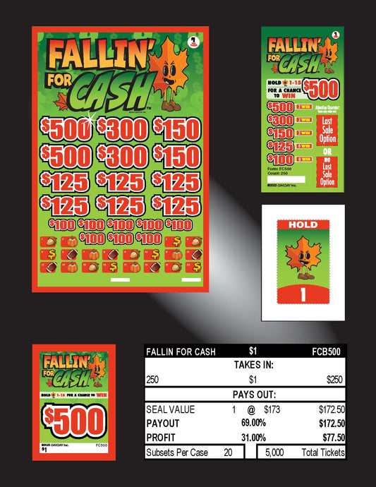 Fallin' For Cash 250ct Subset Bonus Board Pull Tabs