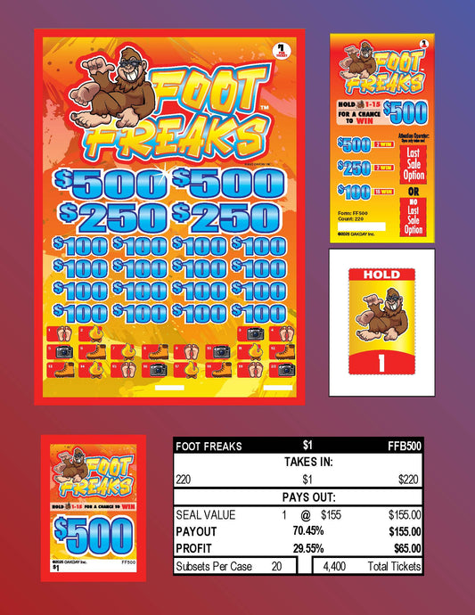 Foot Freaks 220ct Subset Bonus Boards Pull Tabs
