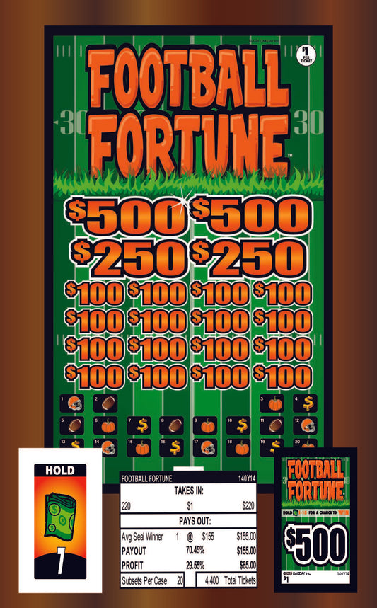 Football Fortune 220ct Subset Bonus Board Pull Tabs