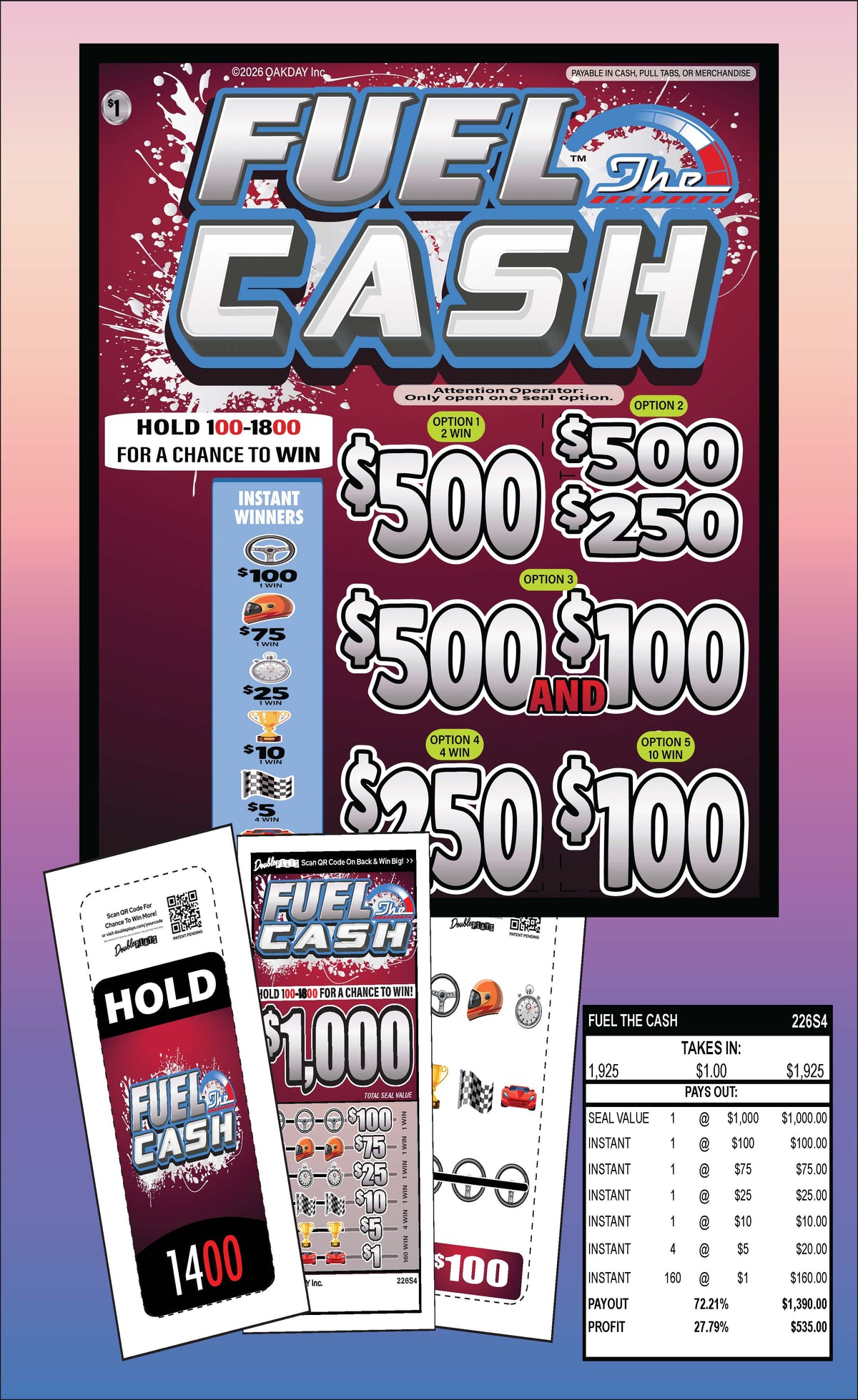 Fuel The Cash 1925ct Seal Game Pull Tabs