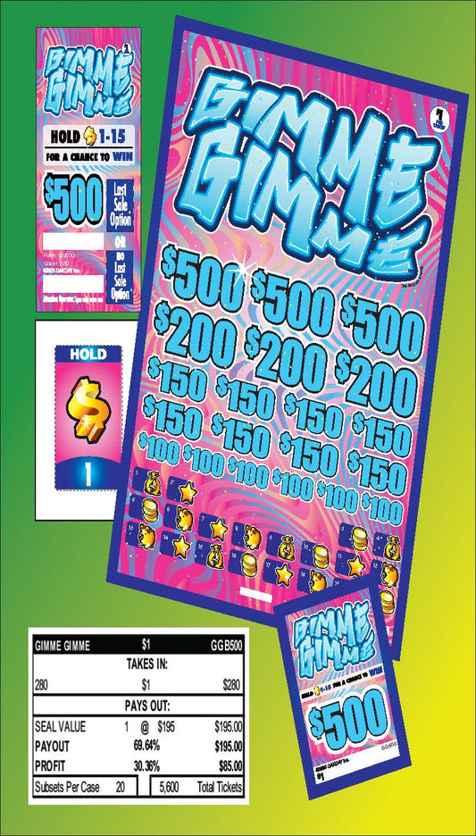 Gimme Gimme 280ct Subset Bonus Board Pull Tabs
