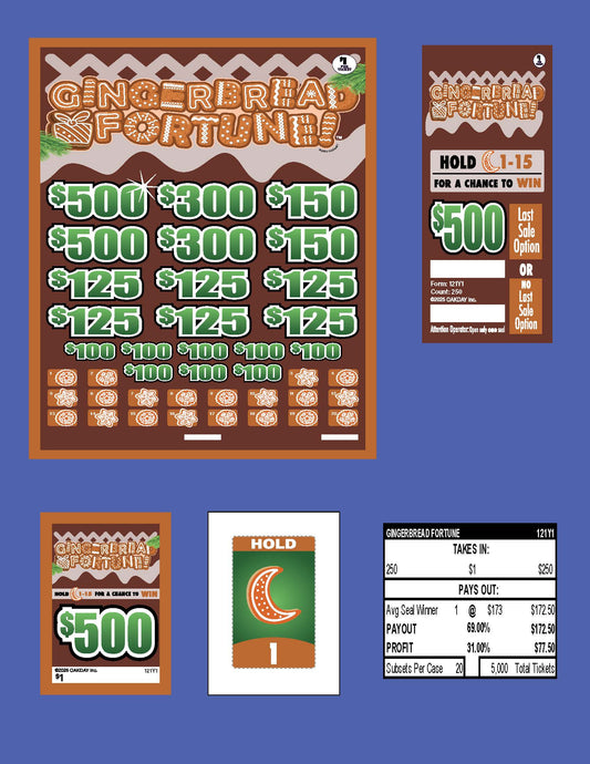 Gingerbread Fortune 250ct Subset Bonus Board Pull Tabs