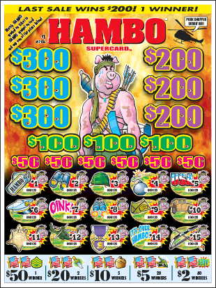 Hambo 3360ct Supercard Bonus Board Pull Tabs
