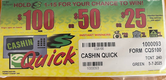 Cashin' Quick 240ct Seal Game Pull Tabs