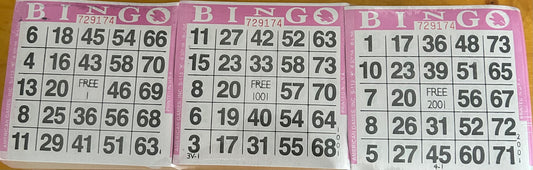 Purple 1 on Bingo Paper 3000 Cards