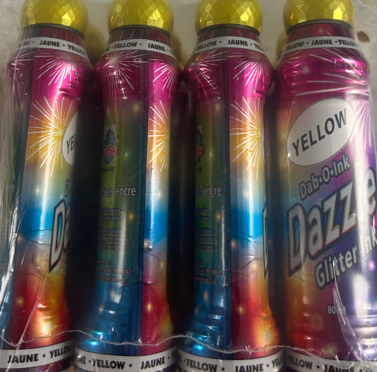 (Yellow) Dazzle Glitter 3 oz Daubers (12 Daubers)
