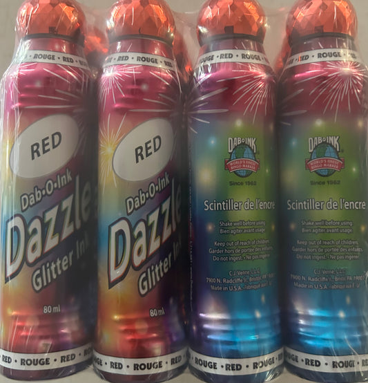 (Red) Dazzle Glitter 3 oz Daubers (12 Daubers)