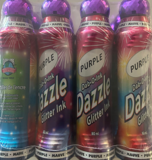 (Purple) Dazzle Glitter 3 oz Daubers (12 Daubers)