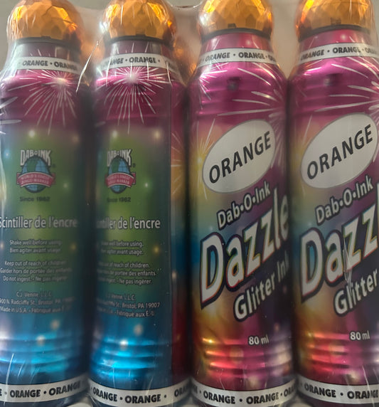12ct Orange Dazzle Glitter 3oz Bingo Daubers