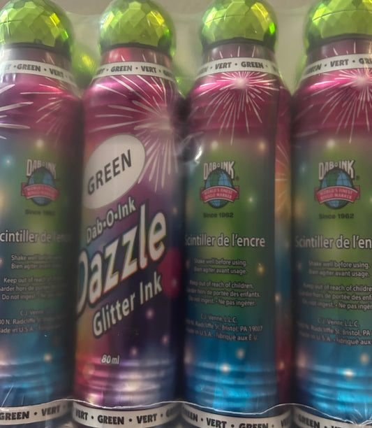 12ct Green Dazzle Glitter Bingo Daubers
