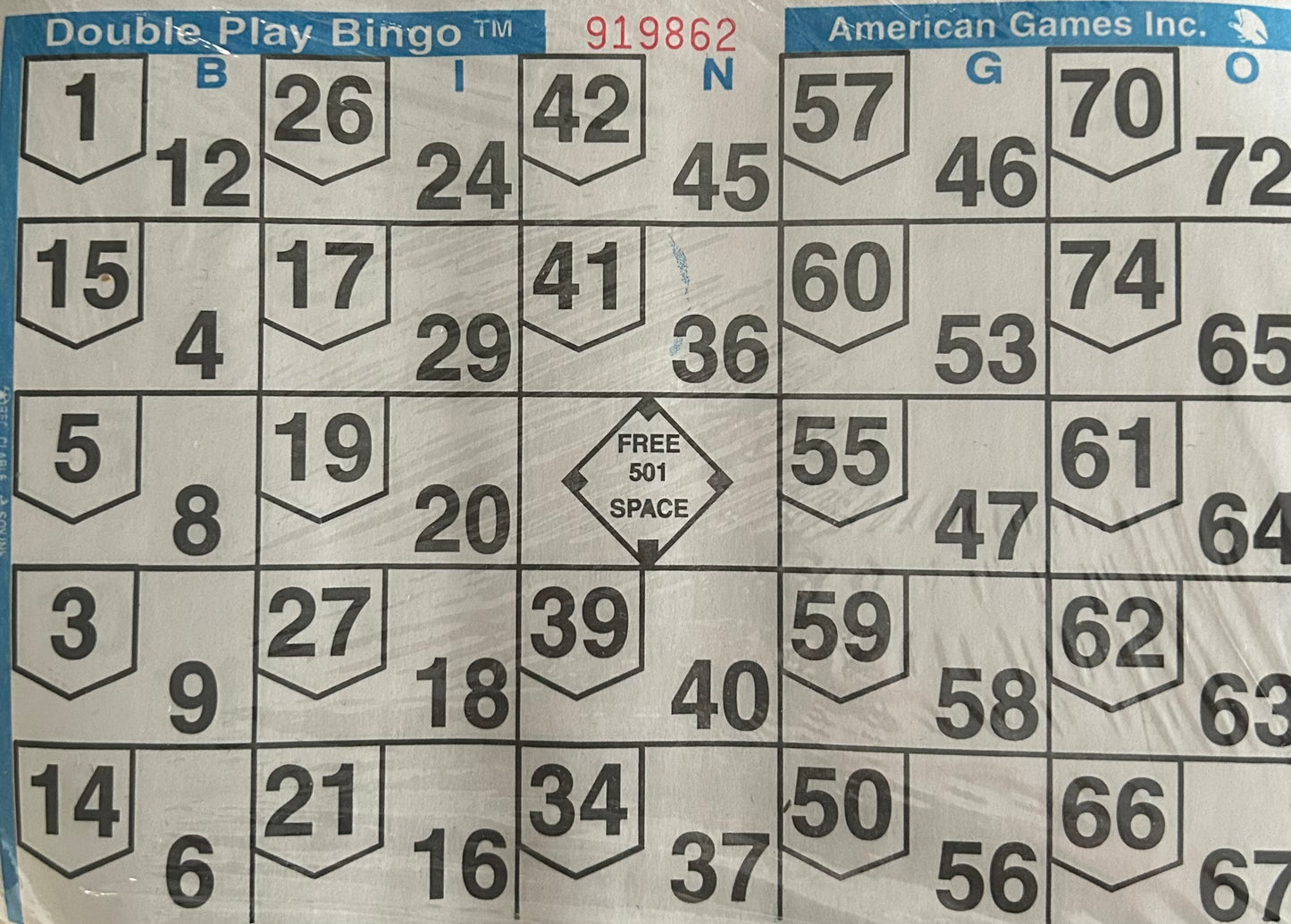 Blue 1 on Double Play Loose 500 Cards