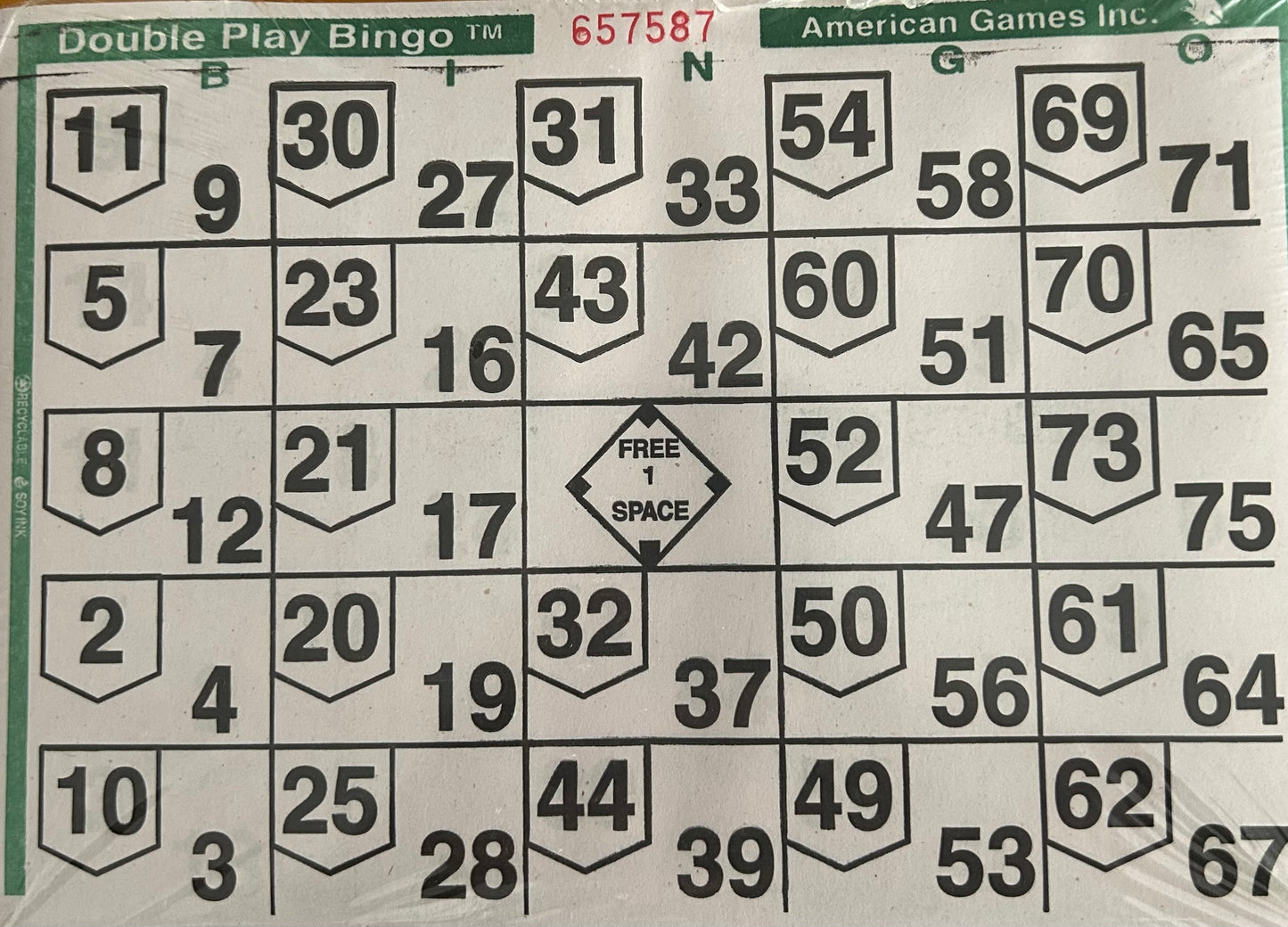 Green 1 on Double Play Loose 500 Cards