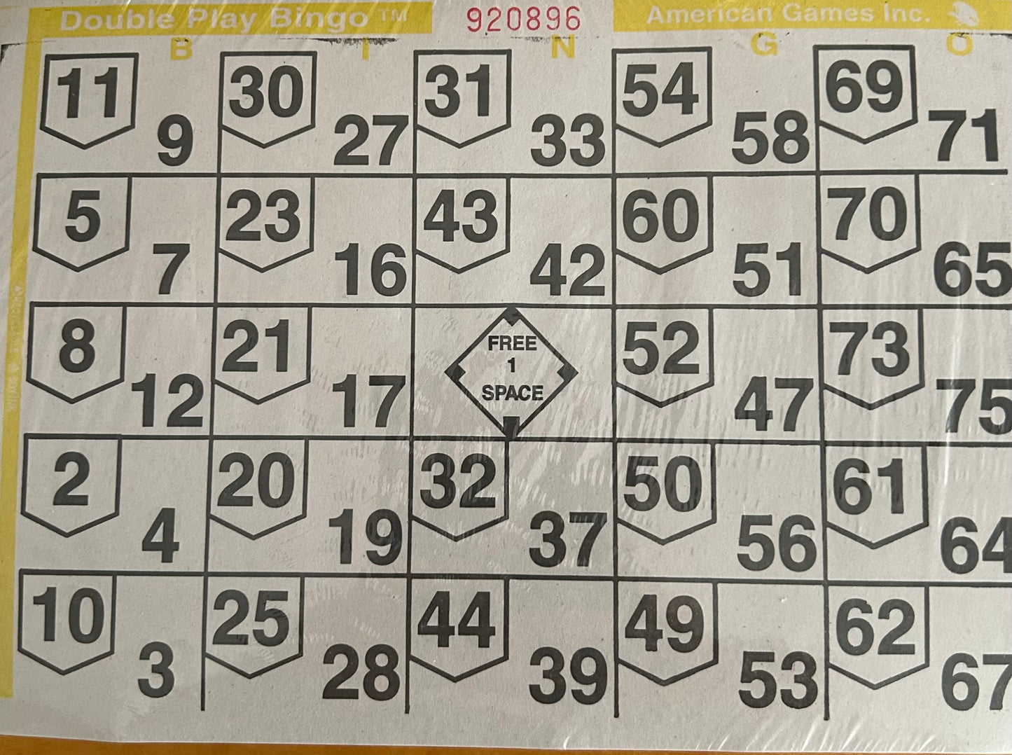Yellow 1 on Double Play Loose 500 Cards