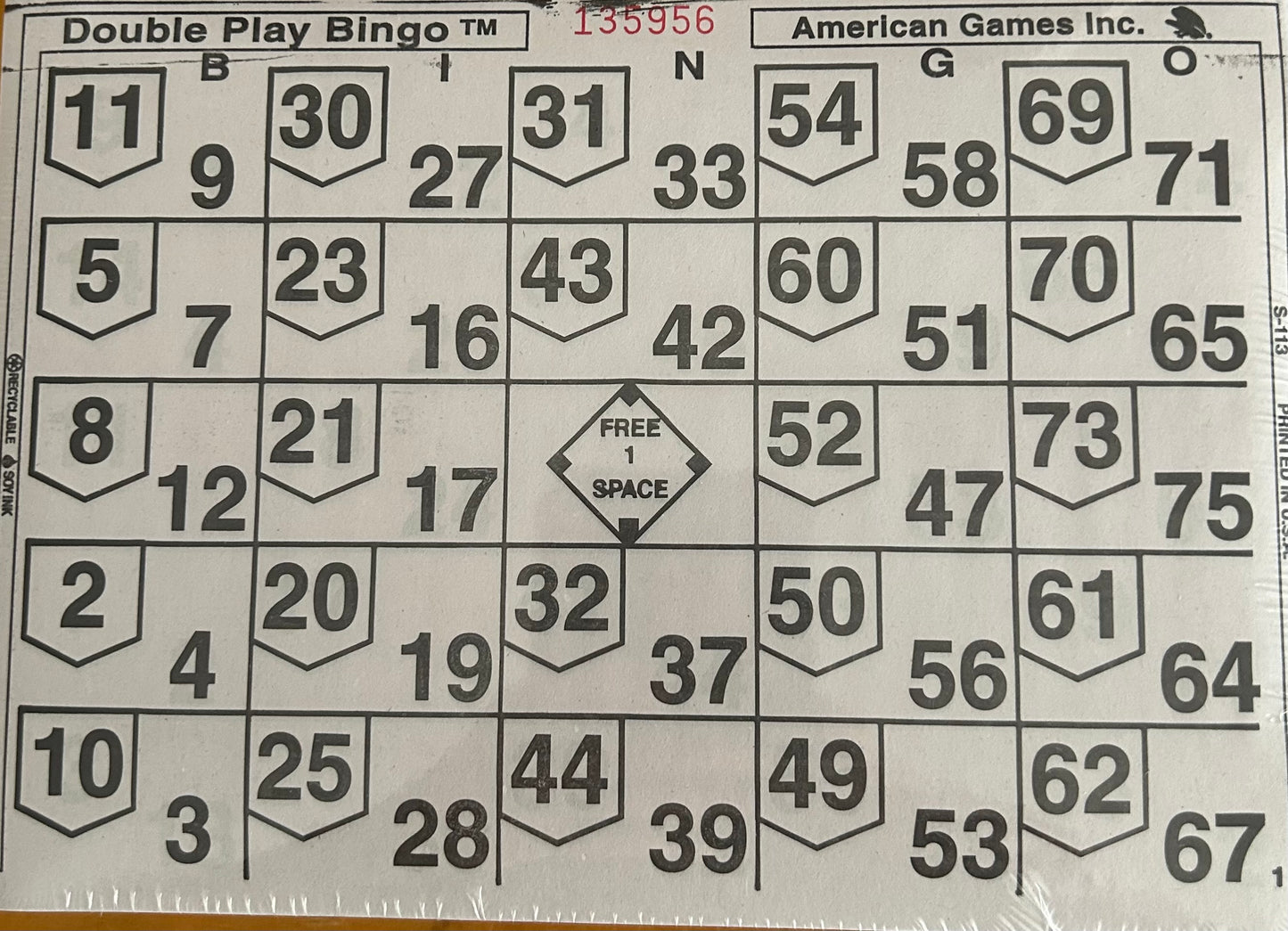 White 1 on Double Play Loose 500 Cards