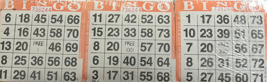 Orange 1 on Bingo Paper 3000 Cards