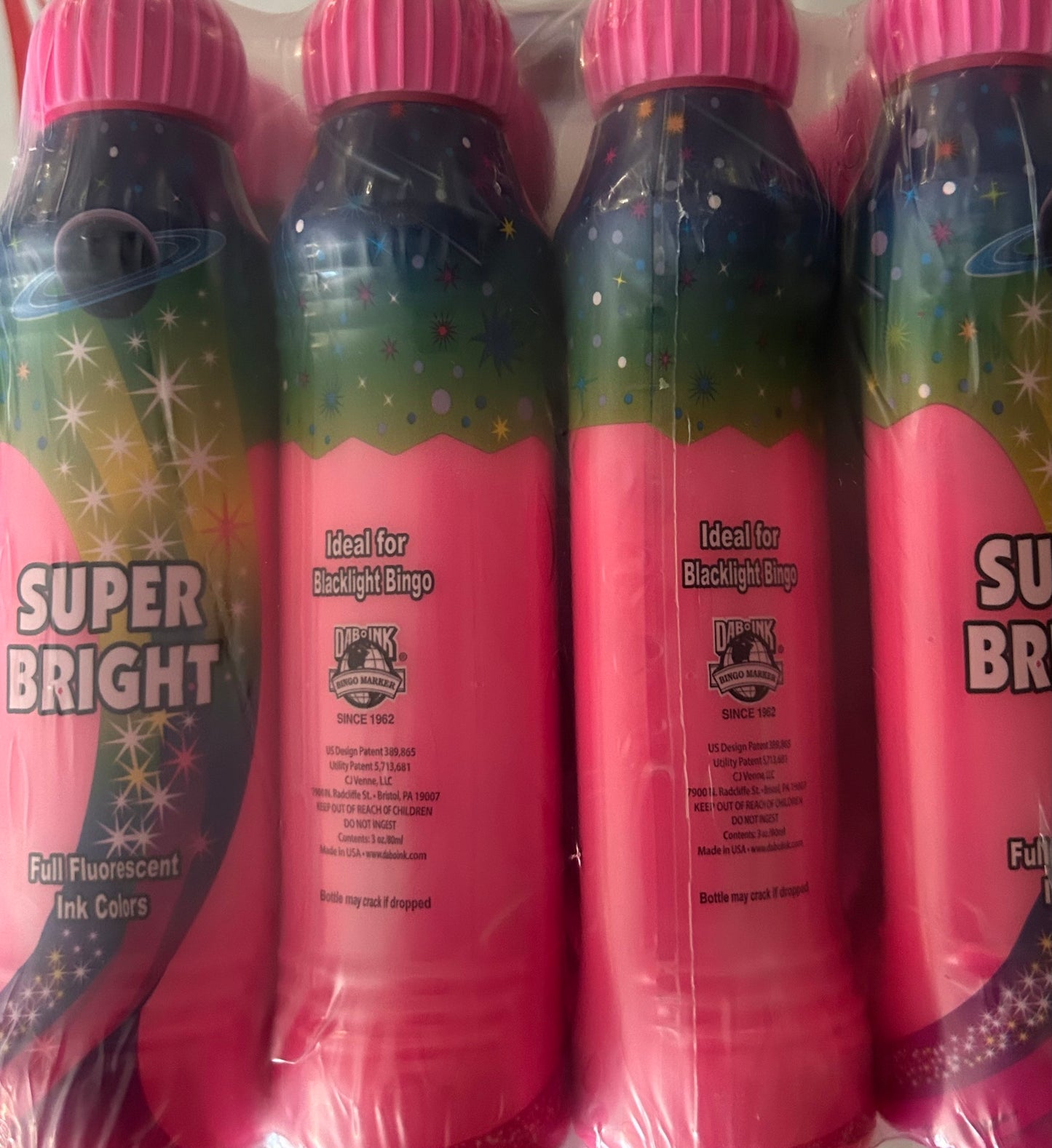 12ct. Pink Super Bright 3 oz Daubers