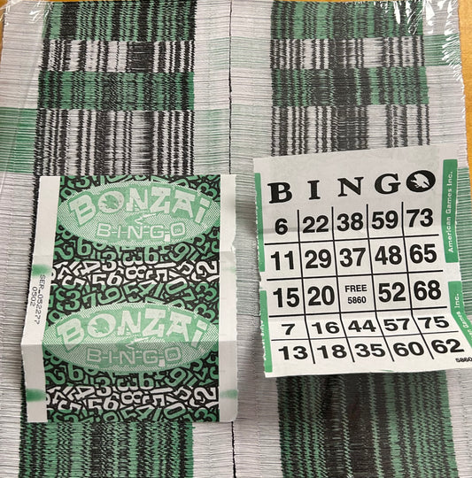 Green 1on Bonzai Tear Open Bingo Paper 1000 Cards