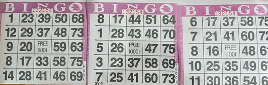 Purple 1 on Bingo Paper 3000 Cards