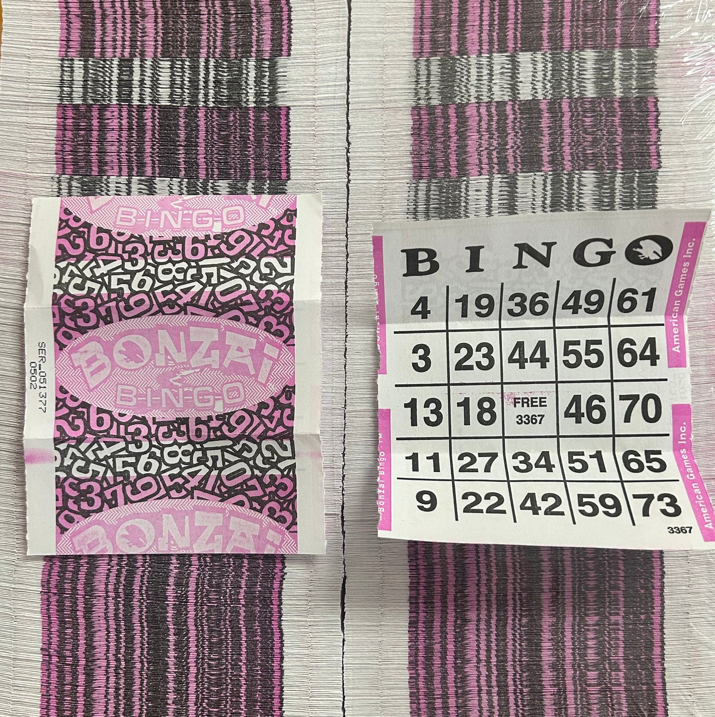 Purple 1on Bonzai Tear Open Bingo Paper 1000 Cards