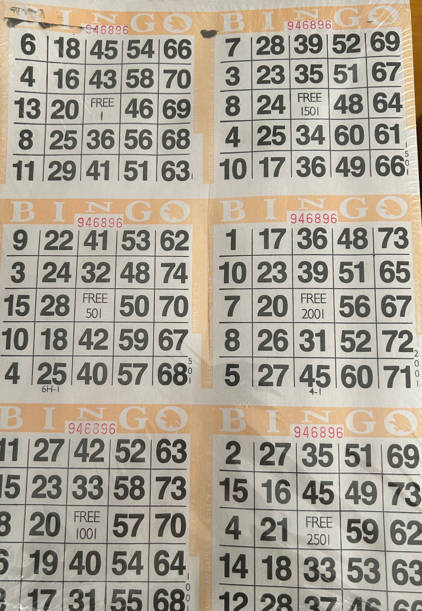 Tan 6on Vertical Bingo Paper 500 Sheets