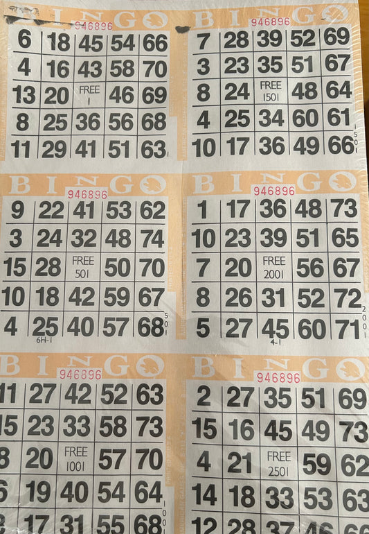 Tan 6on Vertical Bingo Paper 500 Sheets