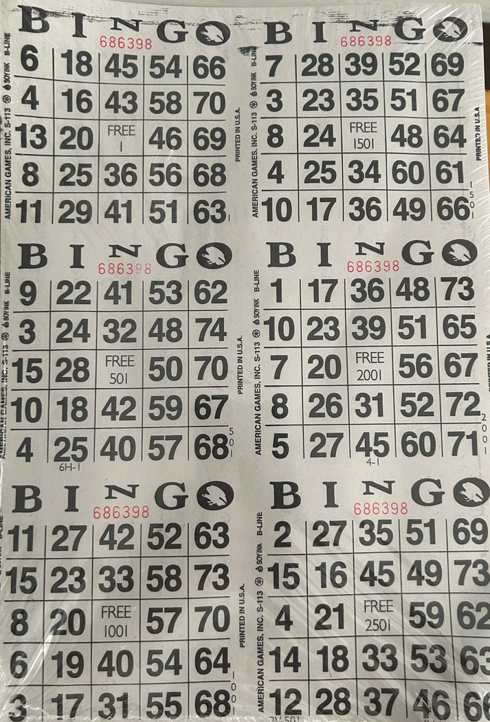 White 6on Vertical Bingo Paper 500 Sheets – YoungCoLLC