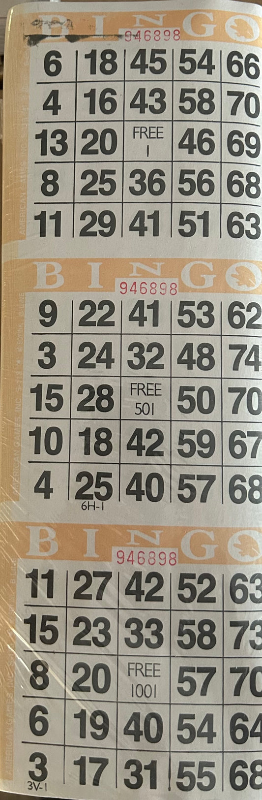 Tan 3on Vertical Bingo Paper 1000 Paper Strips