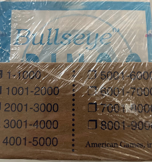 Blue 1on Bullseye Covered Bingo Paper 1000 Cards