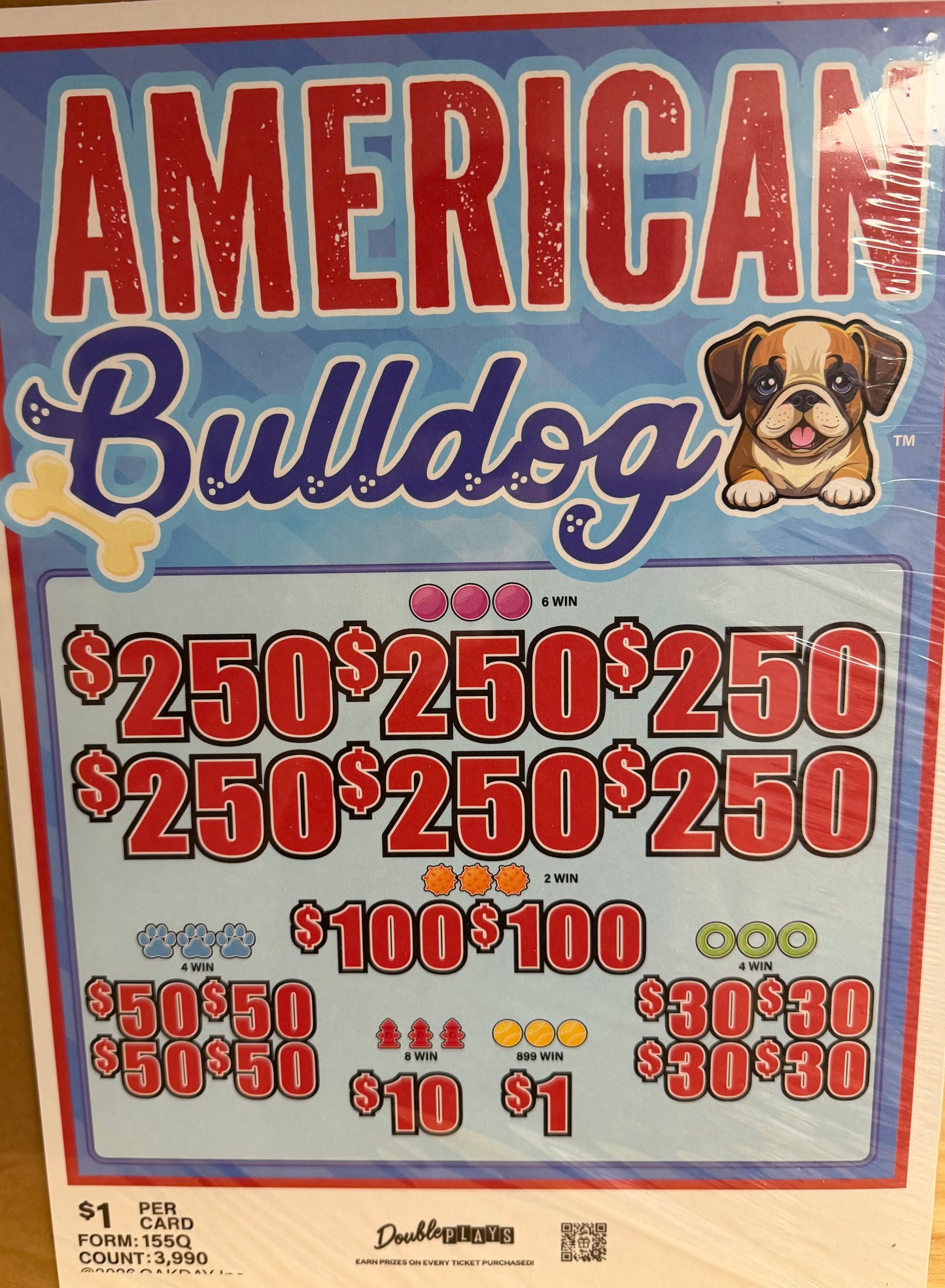 American Bulldog $1 3990ct 6-$250 Instant Pull Tabs