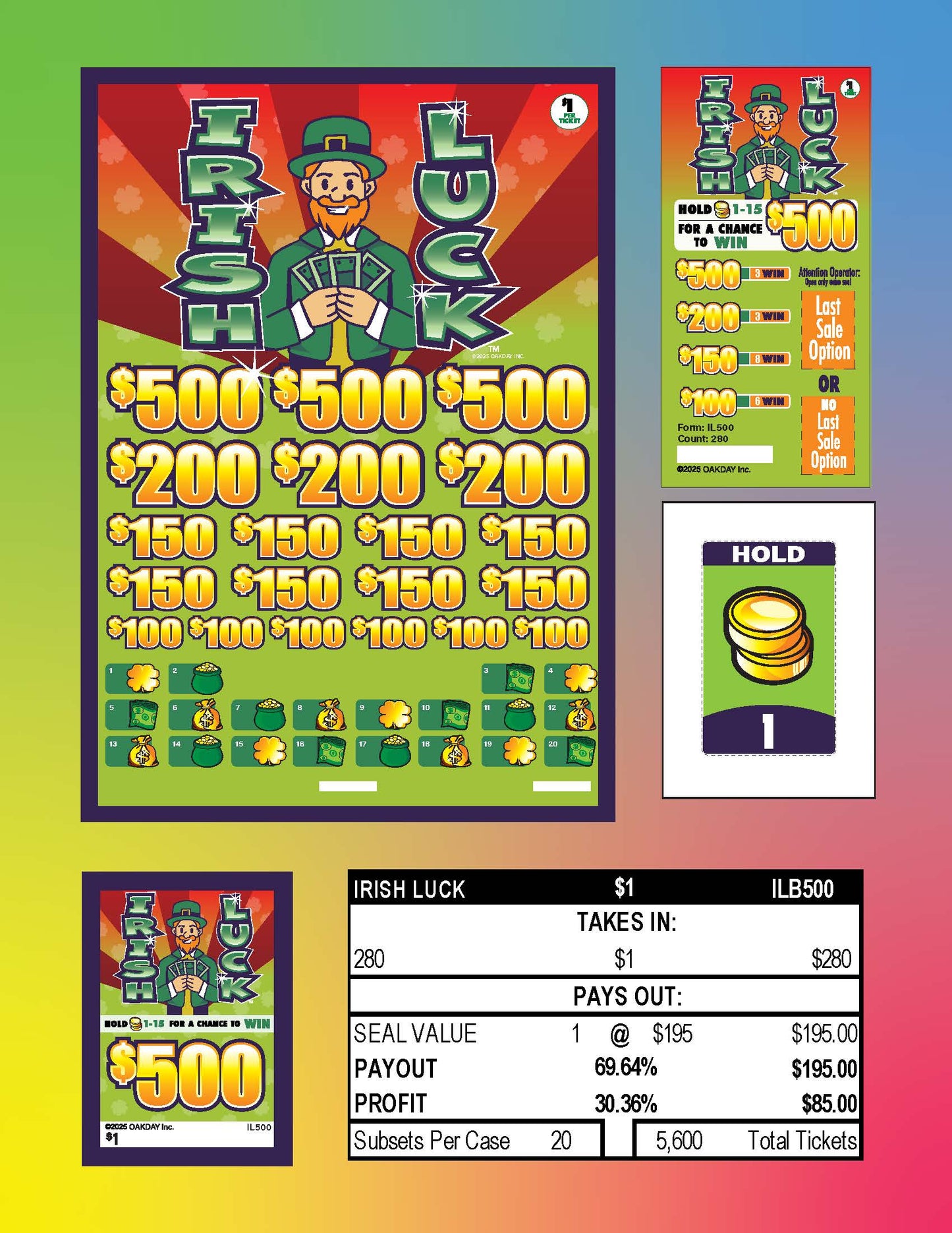 Irish Luck 280ct Subset Bonus Board Pull Tabs