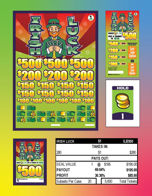 Irish Luck 280ct Subset Bonus Board Pull Tabs