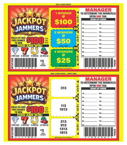 Jackpot Jammers 329ct Seal Game Pull Tabs
