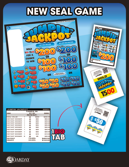 Jumping Jackpot 660ct Seal Game Pull Tabs