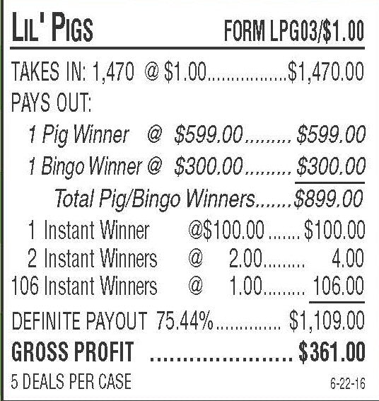 Lil Pigs 1470ct Seal Game Pull Tabs