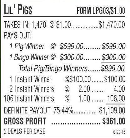 Lil Pigs 1470ct Seal Game Pull Tabs