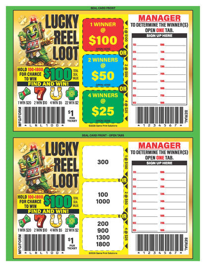 Lucky Reel Loot 329ct Seal Game Pull Tabs