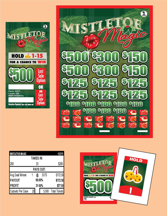 Mistletoe Magic 250ct Subset Bonus Board Pull Tabs