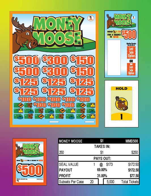 Money Moose 250ct Subset Bonus Board Pull Tabs