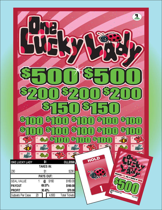 one lucky lady pull tab