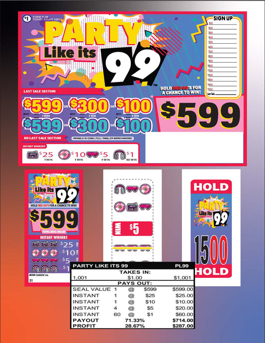 Party Like It's 99 1001ct Seal GamePull Tabs