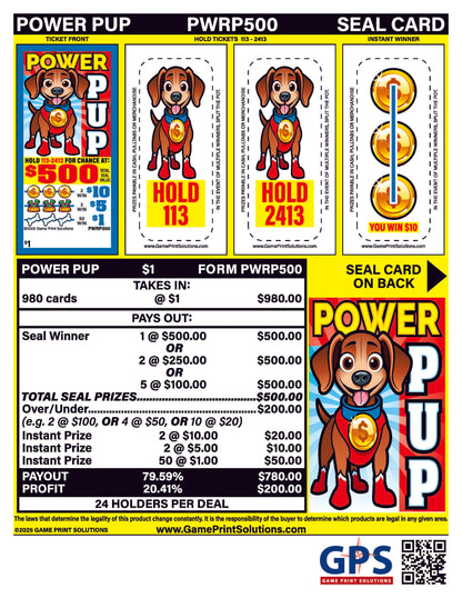 Power Pup 980ct Seal Game Pull Tabs