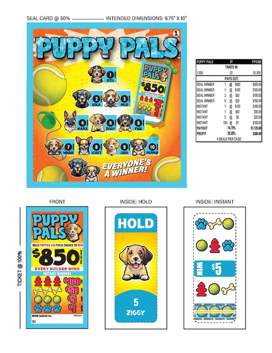 Puppy Pals 1505ct Seal Game Pull Tabs