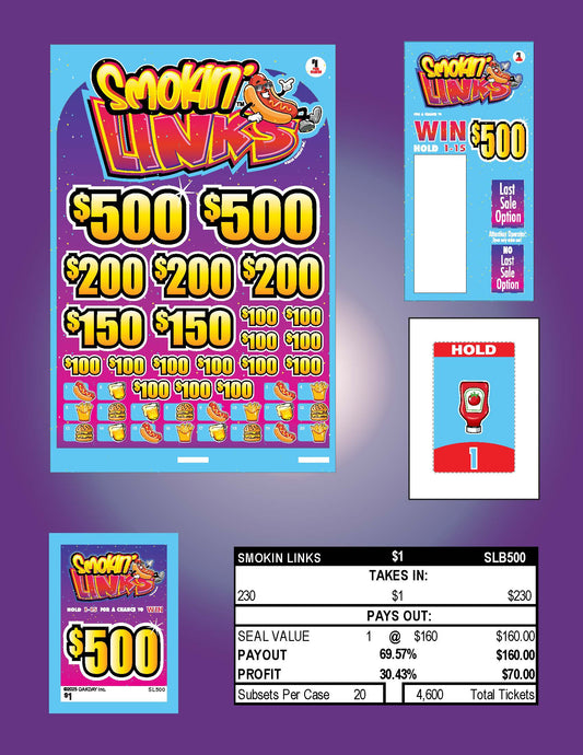 Smokin' Links 230ct Subset Bonus Board Pull Tabs