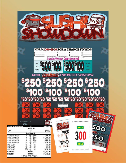 Sushi Showdown 4000ct  One Pack Bonus Board Pull Tabs
